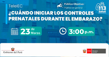 Capacitación virtual "¿Cuándo iniciar los controles prenatales durante el embarazo?" del MINSA