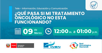 Capacitación online gratis "Alimentación saludable durante el tratamiento de quimioterapia" del INEN