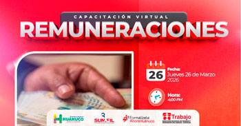 Capacitación online gratis "Remuneraciones" de la DRTPE Huánuco