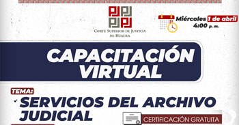 Capacitación online "Servicios del Archivo Judicial" de Corte Superior de Justicia de Huaura