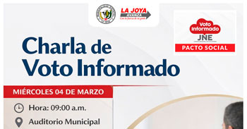 Charla presencial gratis "Voto informativo" de la Municipalidad de La Joya