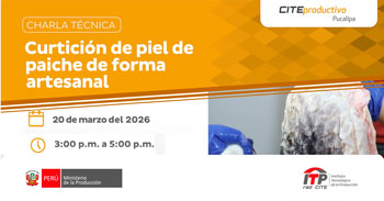 Charla online "Curtición de piel de paiche de forma artesanal" del CITEproductivo Pucallpa