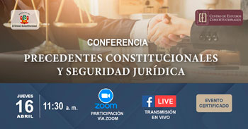 Conferencia online "Precedentes constitucionales y seguridad jurídica" del CEC