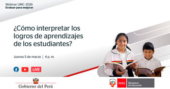 Webinar online "¿Cómo interpretar los logros de aprendizaje de los estudiantes?" de MINEDU