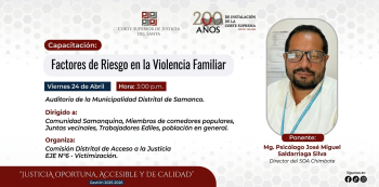Capacitación presencial - "Factores de Riesgo en la Violencia Familiar" Corte Superior de Justicia del Santa