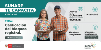 Capacitación virtual - "Calificación del bloqueo registral" Sunarp