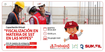 Capacitación virtual gratuita - "Fiscalización en materia de SST en las Mypes" DRTPE Ica