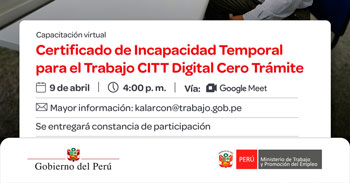 Capacitación online gratis "Certificado de Incapacidad Temporal para el Trabajo -CITT Digital Cero Tramite"