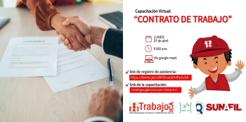 Capacitación virtual gratis - "Contrato de Trabajo" DRTPE Ica