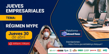 Capacitación virtual - "Régimen MYPE" Gerencia Regional de Desarrollo Económico Huánuco