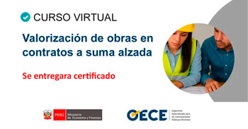 Curso online gratis con certificado "Valorización de obras en contratos a suma alzada" del OECE