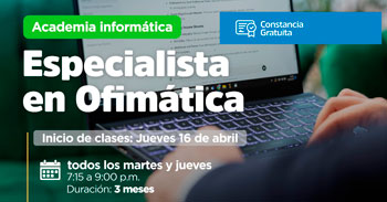Curso online gratis "Especialista en ofimática" de la Municipalidad de Jesús María