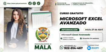 Curso online gratis - "Microsoft Excel Avanzado" Municipalidad de Mala