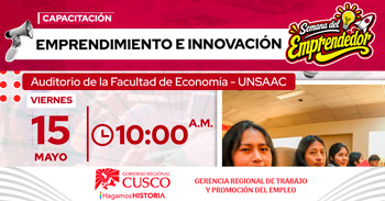 Capacitación presencial - "EMPRENDIMIENTO E INNOVACIÓN" GRTPE Cusco