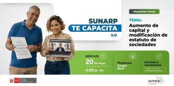 Capacitación virtual - "Aumento de capital y modificación de estatuto de sociedades" Sunarp