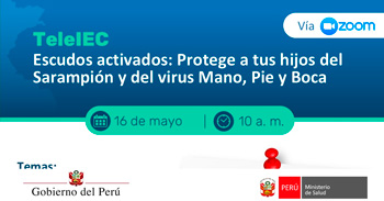 Capacitación virtual "Escudos activados: Protege a tus hijos del Sarampión y del virus Mano, Pie y Boca"