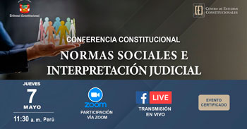 Conferencia online - "Normas sociales e interpretación judicial" Centro de Estudios Constitucionales (CEC)