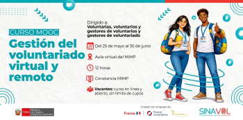 Curso online gratis - "Gestión del voluntariado virtual y remoto" del Ministerio de la Mujer (MIMP)