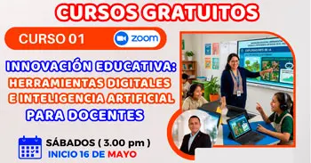 Curso online gratis: "INNOVACIÓN EDUCATIVA: HERRAMIENTAS DIGITALES E INTELIGENCIA ARTIFICIAL PARA DOCENTES"