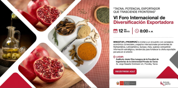 Foro presencial Diversificación Exportadora Tacna, potencial exportador que trasciende fronteras