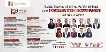 Seminario virtual - "Seminario Anual de Actualización Jurídica" Corte Superior de Justicia de Junín