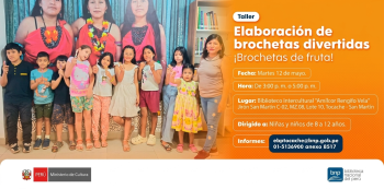 Taller presencial - "Elaboración de brochetas divertidas ¡Brochetas de fruta!" BNP