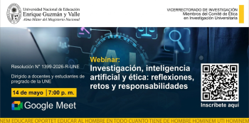 Webinar online - "Investigación, inteligencia artificial y ética: Reflexiones, retos y responsabilidades"