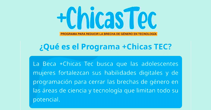 Beca +Chicas TEC 2025: Aprende programación gratis para mujeres jóvenes