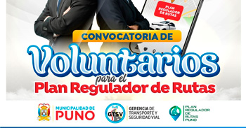 Programa de Voluntarios para el Plan Regulador de Rutas - Municipalidad de Puno